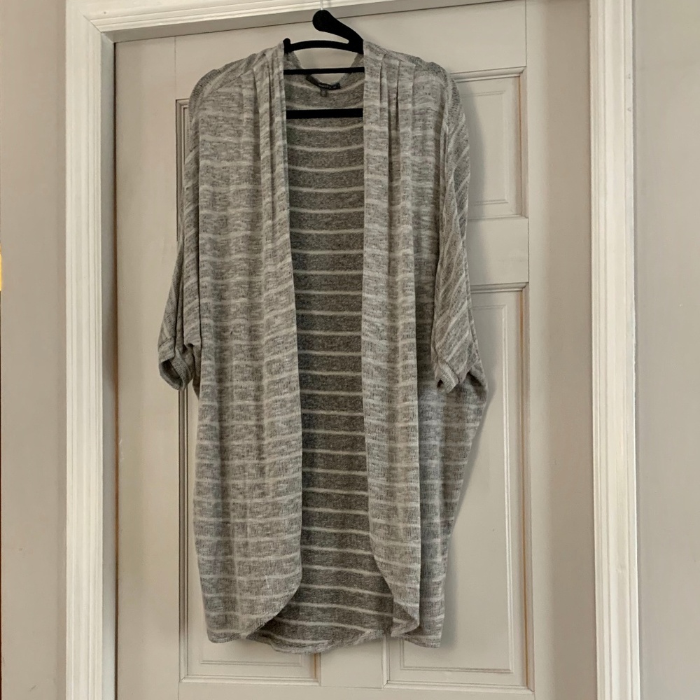 Striped open faced sweater
